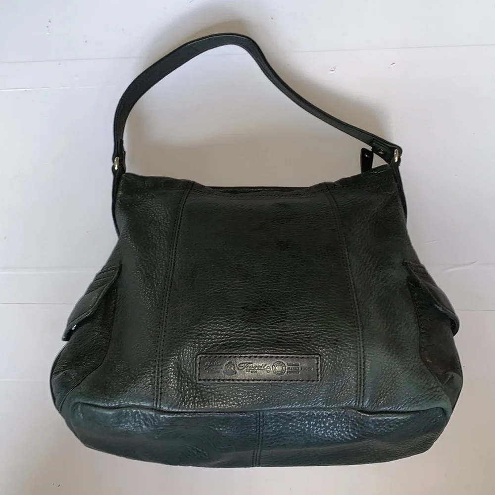 Fossil Bag Black Pebbled Leather Charcoal